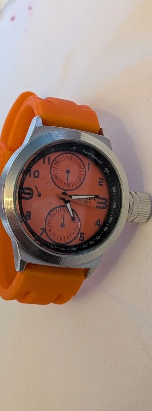 Strada Orange Silicone Strap Men’s Quartz Watch